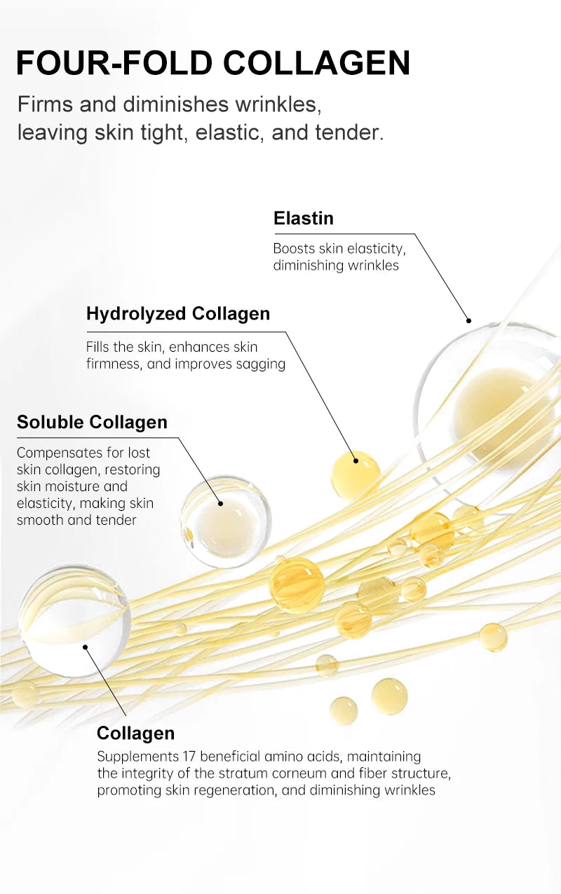 Collagen Anti Wrinkle Face Serum Whitening Hyaluronic Acid Anti Aging Facial Essence Lifting Firming Skin Care