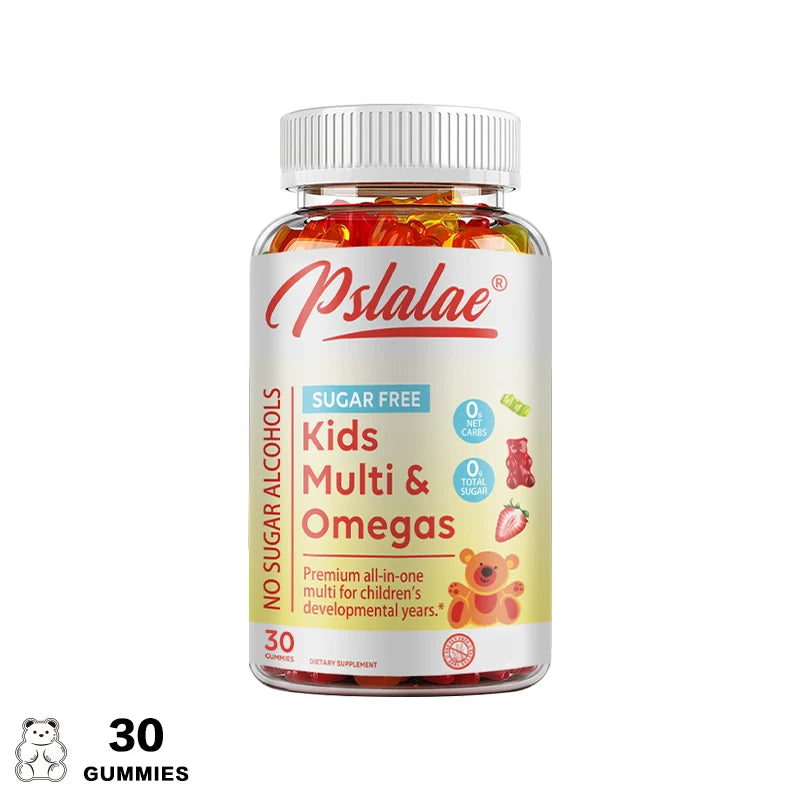 Children's Multivitamin Gummies, Sugar-Free Gummies with Vitamins C, D, B6 and Zinc, Flaxseed Oil Omega 3 ALA